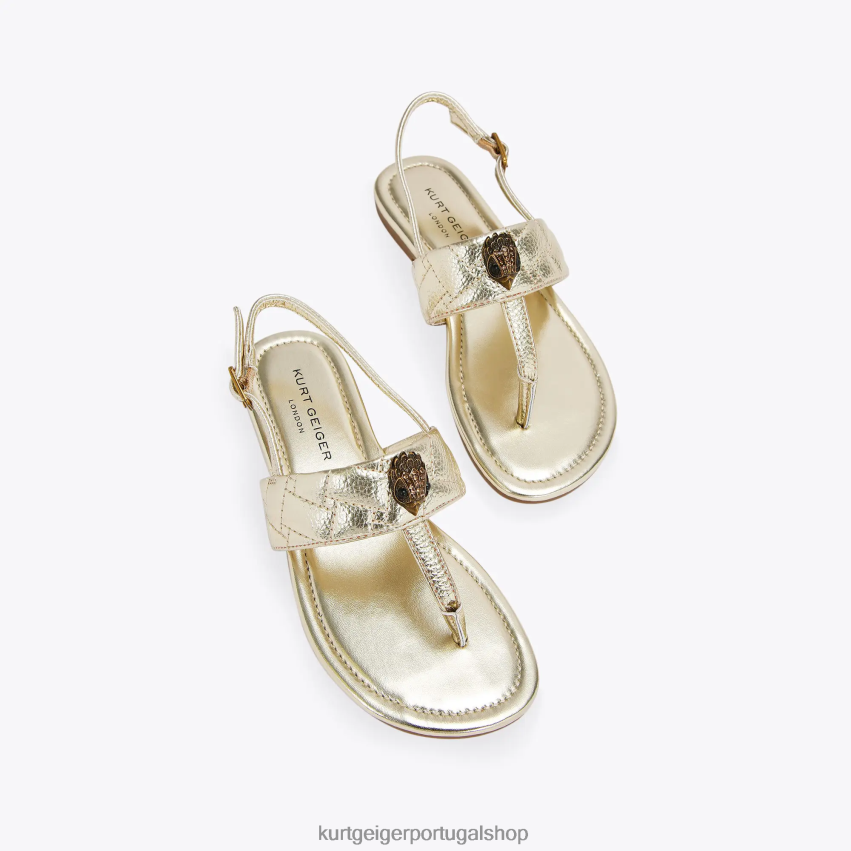Kurt Geiger crianças sandália londres mini kensington t 8J6X00483 ouro | calçados