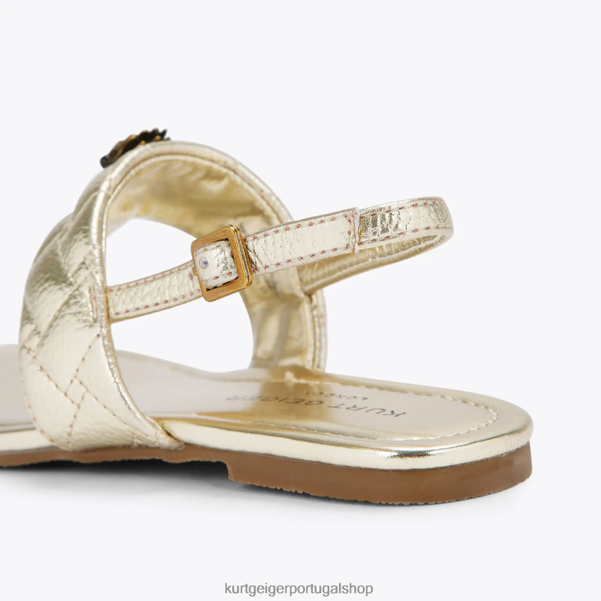 Kurt Geiger crianças sandália londres mini kensington t 8J6X00483 ouro | calçados