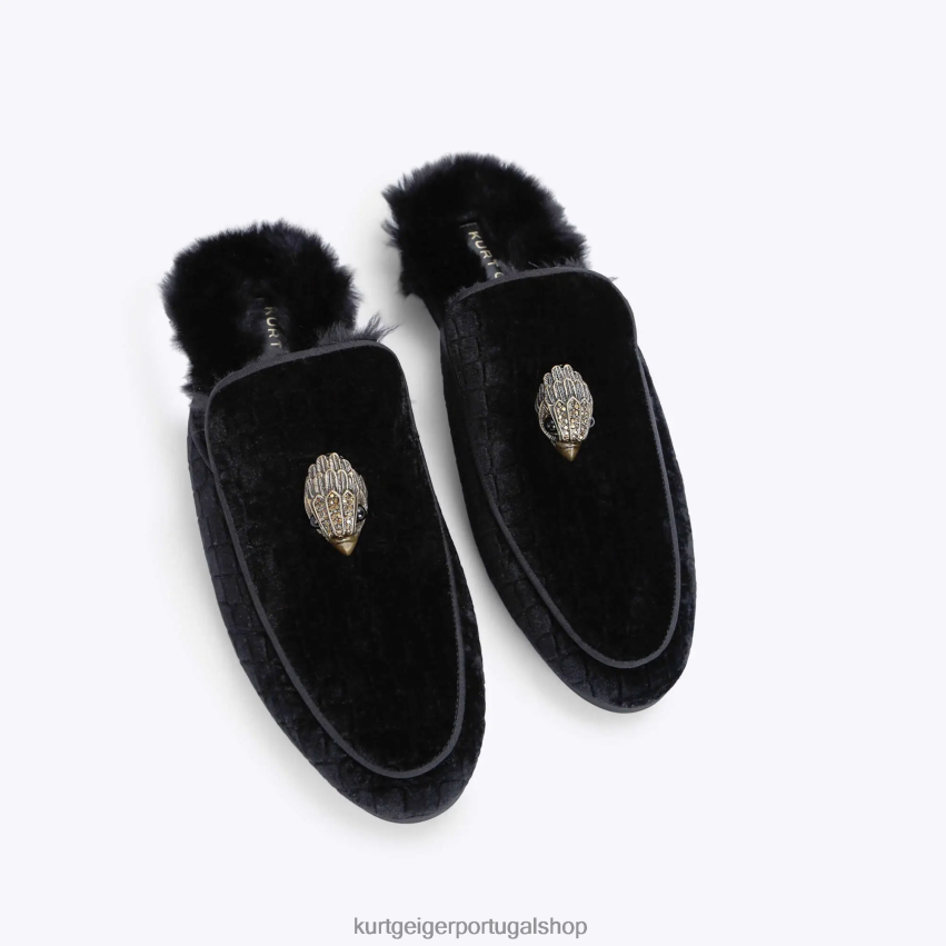 Kurt Geiger homens Londres Hugh Mule 2 8J6X00644 preto | calçados