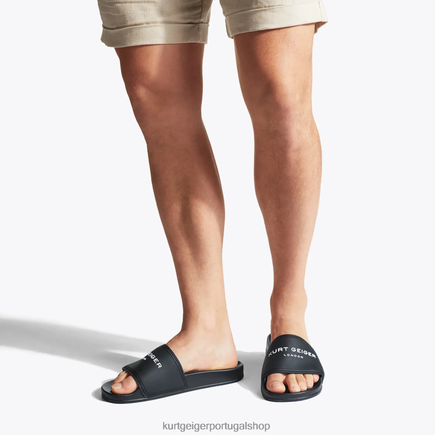 Kurt Geiger homens controle deslizante de piscina kgl de Londres 8J6X00493 preto | calçados