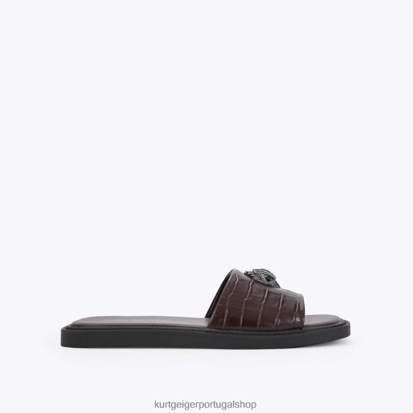 Kurt Geiger homens slide oscar de Londres 8J6X00498 marrom | calçados