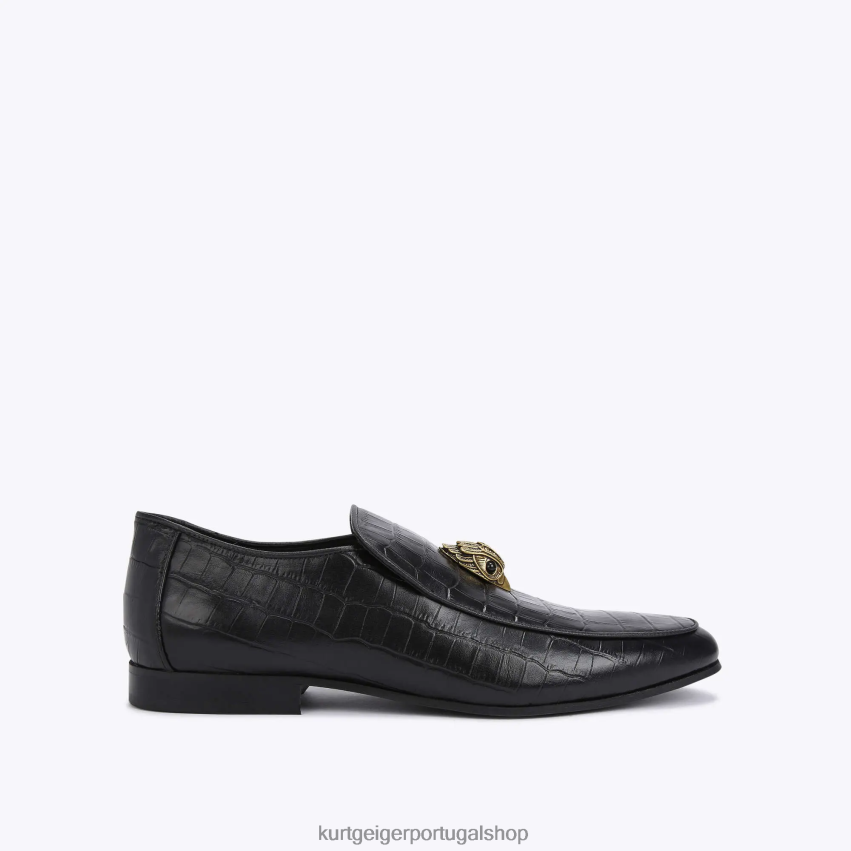 Kurt Geiger homens Londres Hugh Eagle Crocodilo 8J6X00627 preto | calçados