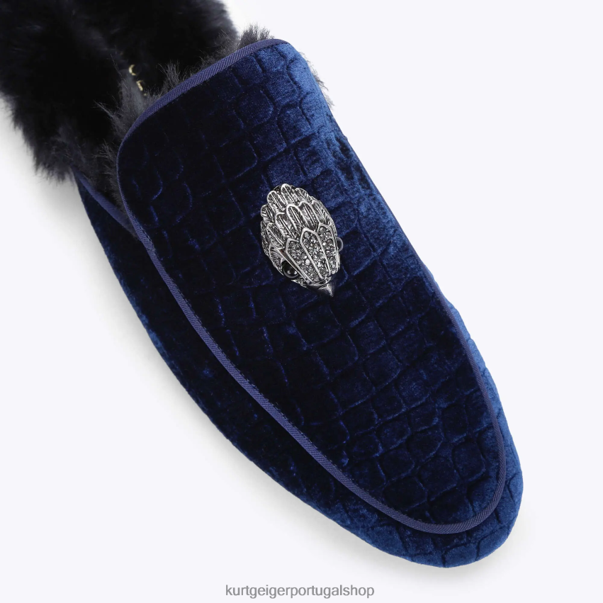 Kurt Geiger homens Londres Hugh Mule 2 8J6X00642 marinha | calçados