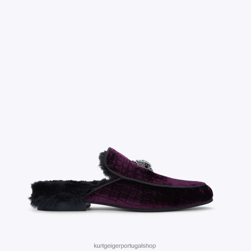 Kurt Geiger homens Londres Hugh Mule 2 8J6X00643 roxo | calçados