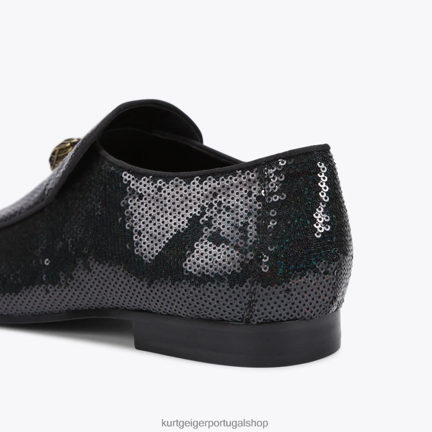 Kurt Geiger homens londres hugh eagle lantejoulas 8J6X00633 Preto Verde | calçados
