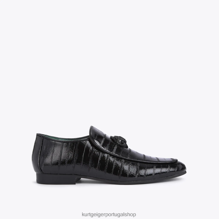 Kurt Geiger homens londres hugh eagle patente enguia 8J6X00659 preto | calçados