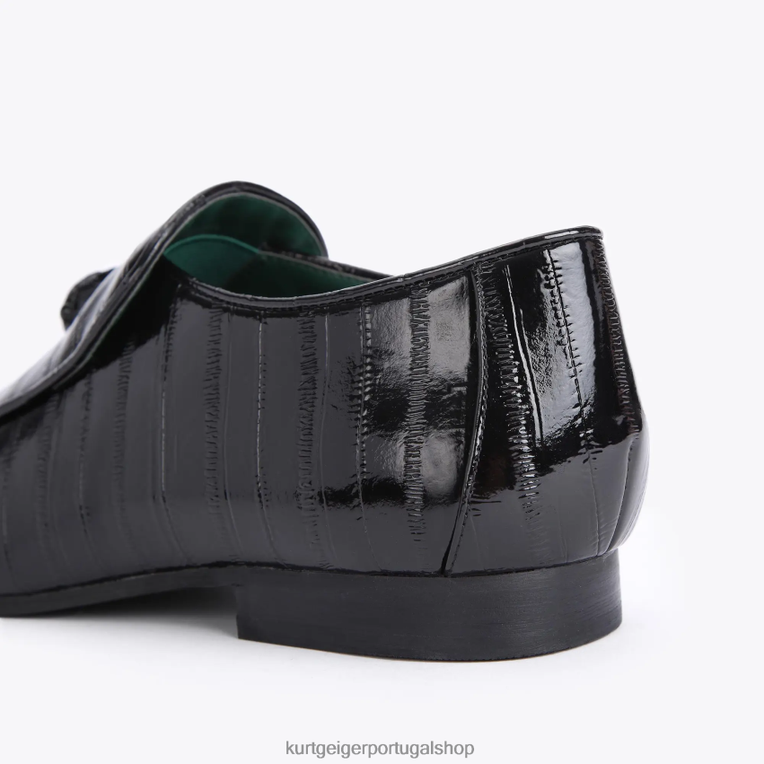 Kurt Geiger homens londres hugh eagle patente enguia 8J6X00659 preto | calçados