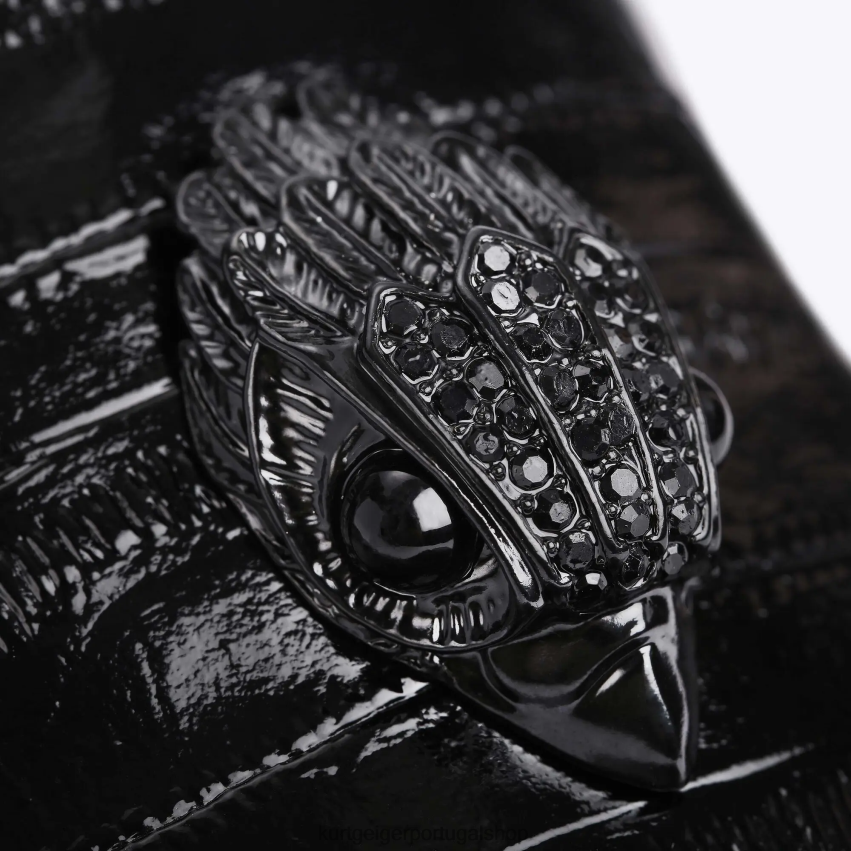 Kurt Geiger homens londres hugh eagle patente enguia 8J6X00659 preto | calçados