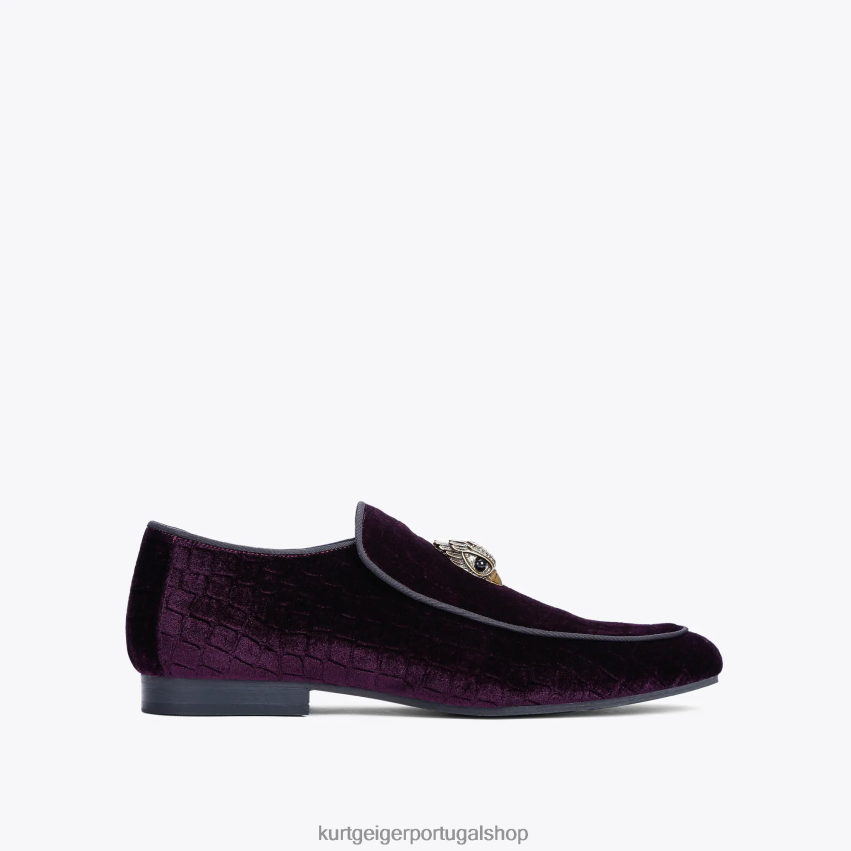 Kurt Geiger homens londres hugh eagle veludo 8J6X00630 roxo | calçados