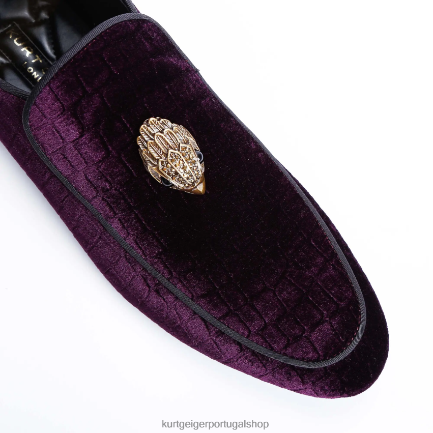 Kurt Geiger homens londres hugh eagle veludo 8J6X00630 roxo | calçados