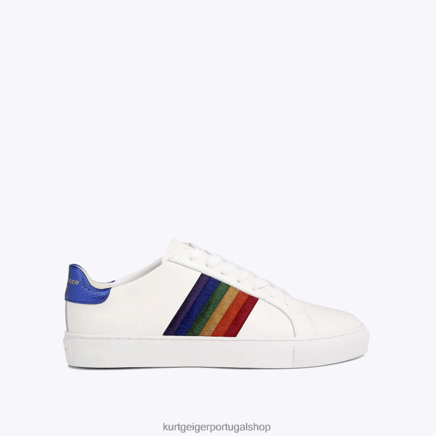 Kurt Geiger homens Londres Lennon pôr do sol-multi 8J6X00245 pente branco | calçados