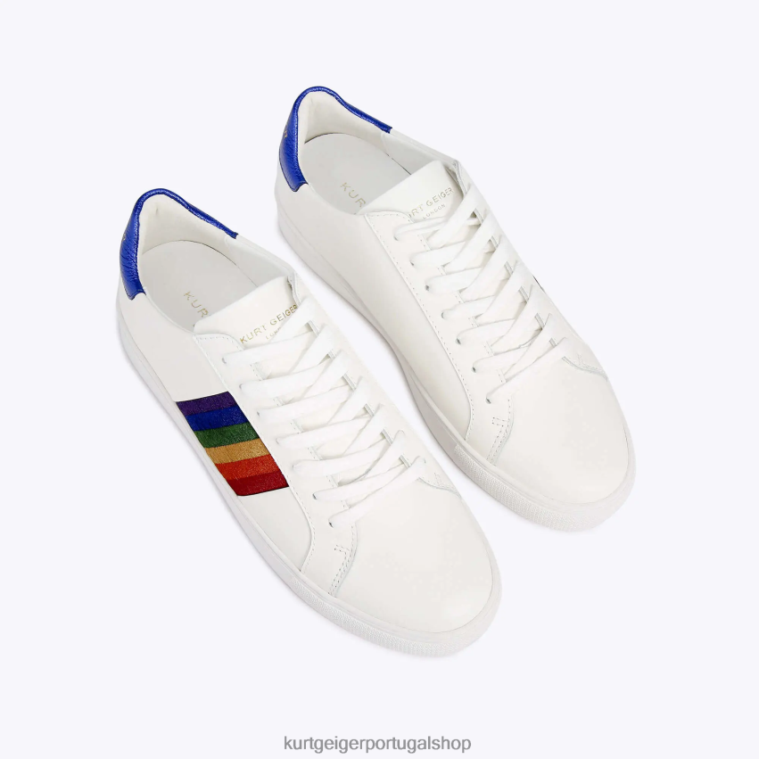 Kurt Geiger homens Londres Lennon pôr do sol-multi 8J6X00245 pente branco | calçados