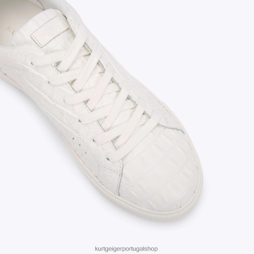 Kurt Geiger homens crocodilo londres laney 8J6X00603 branco | calçados