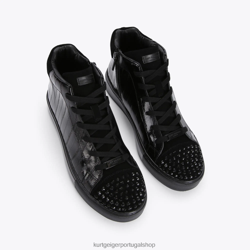 Kurt Geiger homens londres laney enguia cano alto 8J6X00605 preto | calçados