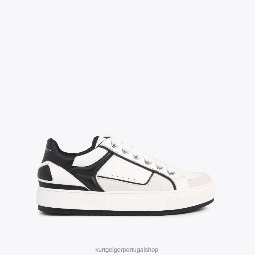 Kurt Geiger homens margem sul de Londres 8J6X00593 Branco preto | calçados
