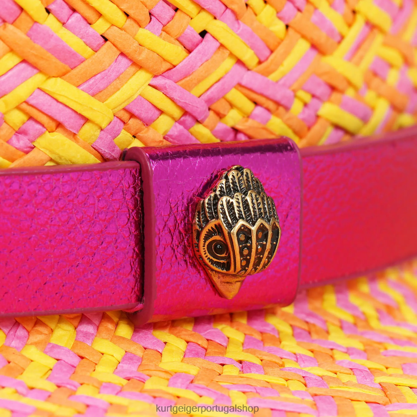 Kurt Geiger mulheres chapéu fedora com franjas de palha londres 8J6X00474 combinação rosa | acessórios