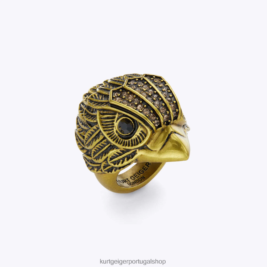 Kurt Geiger mulheres anel grosso london eagle xl 8J6X00583 ouro | acessórios