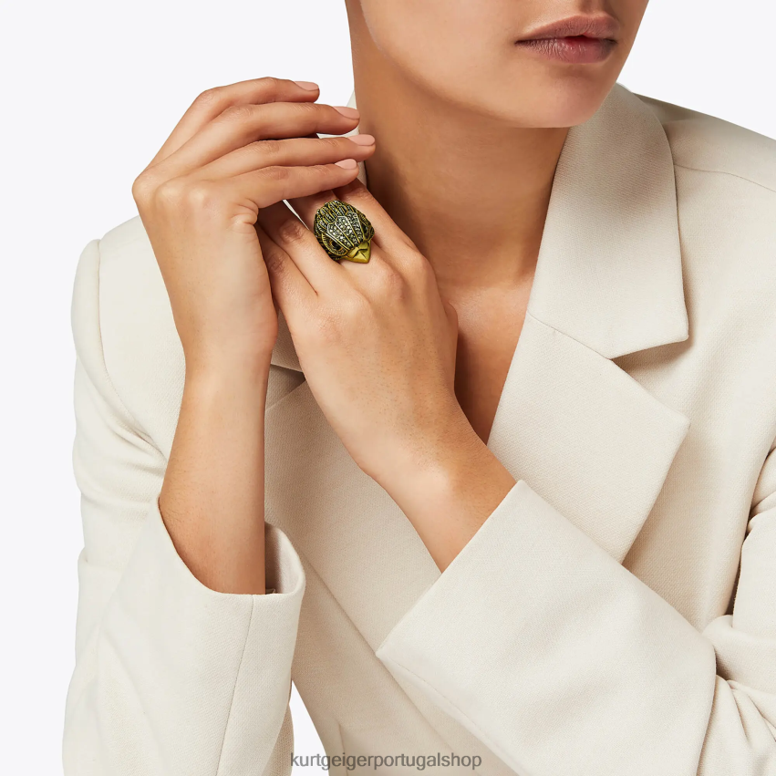 Kurt Geiger mulheres anel grosso london eagle xl 8J6X00583 ouro | acessórios