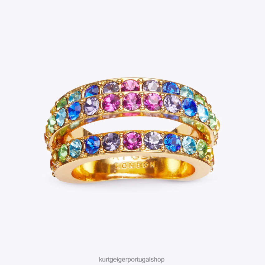 Kurt Geiger mulheres anel triplo arco-íris de Londres 8J6X00180 vários/outros | acessórios
