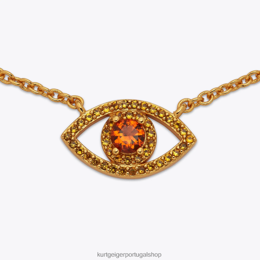 Kurt Geiger mulheres colar de pingente de mau olhado de Londres 8J6X00532 amarelo | acessórios