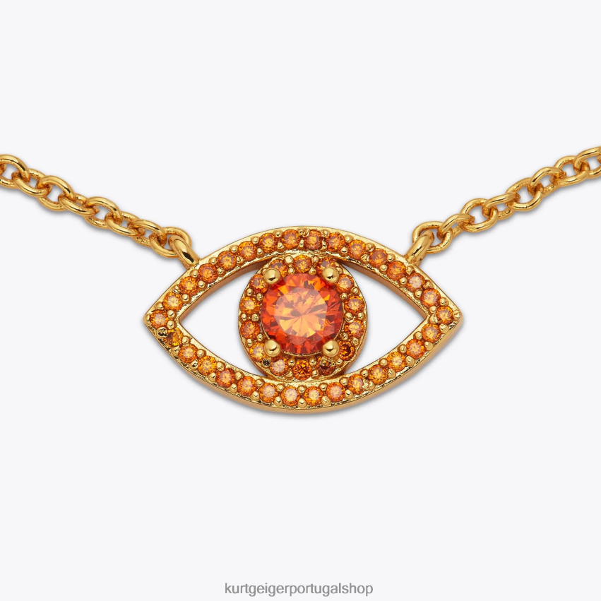 Kurt Geiger mulheres colar de pingente de mau olhado de Londres 8J6X00535 laranja | acessórios