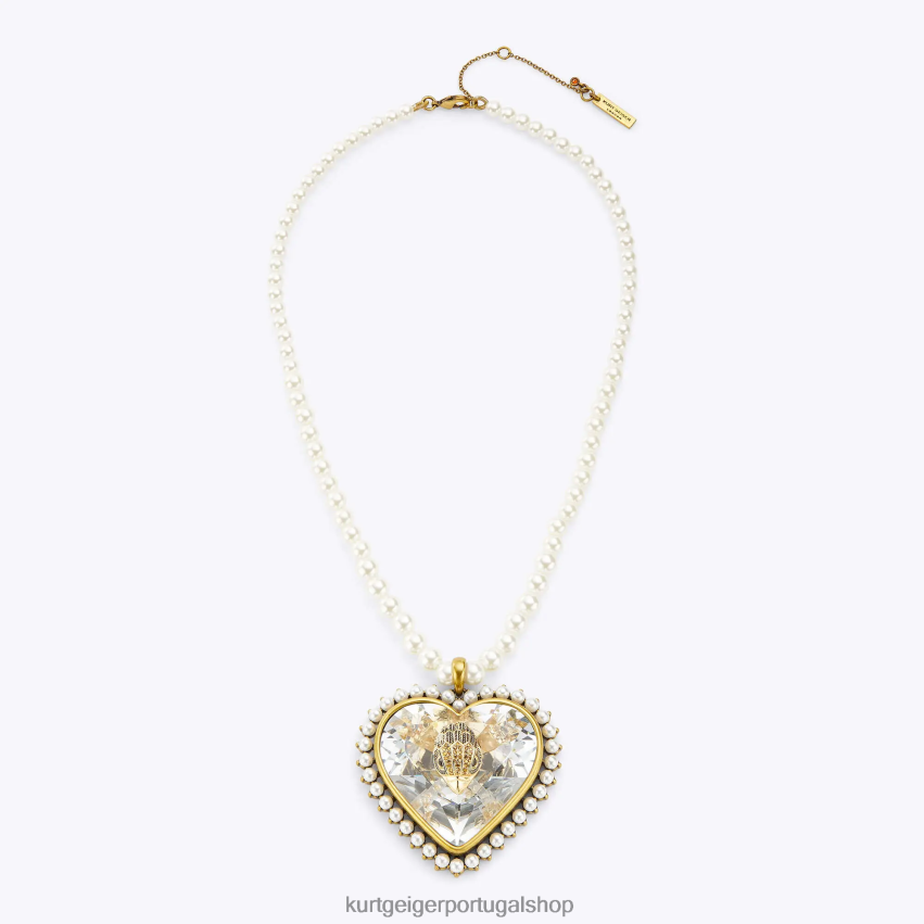 Kurt Geiger mulheres colar grande de coração de Londres 8J6X00573 branco | acessórios