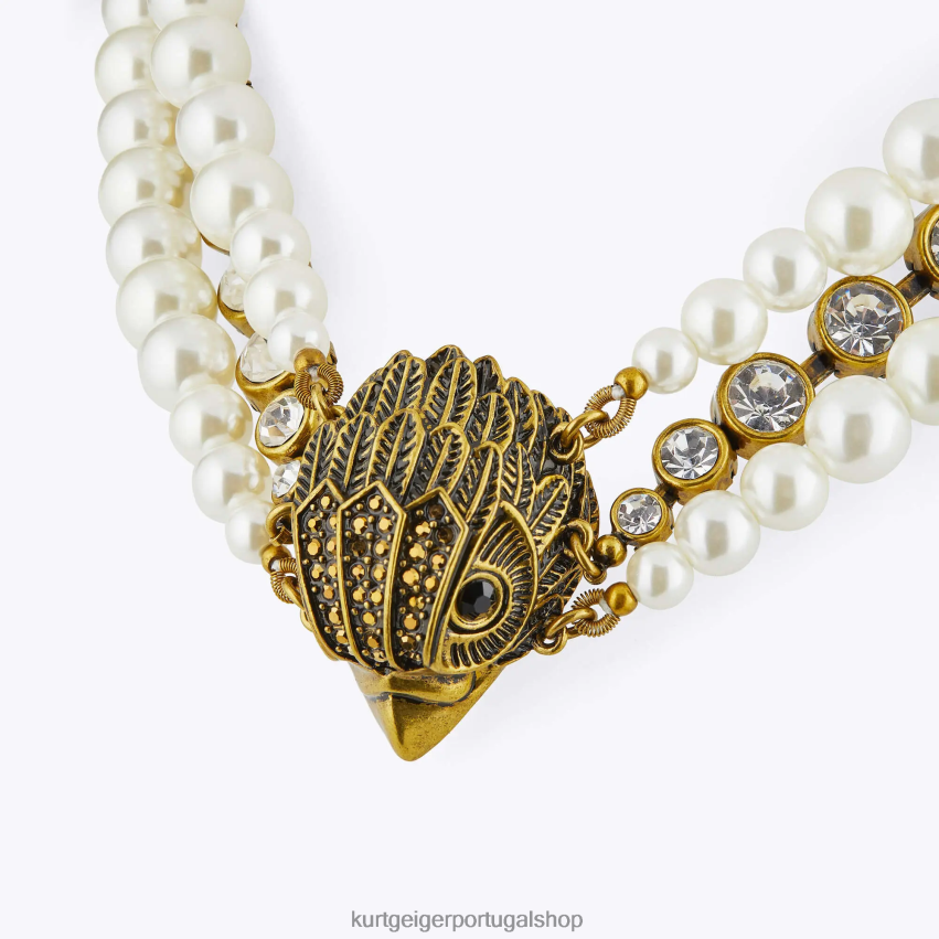 Kurt Geiger mulheres colar londres eagle pérola xl 8J6X00571 branco | acessórios