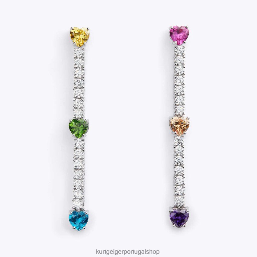 Kurt Geiger mulheres lineares do coração de Londres 8J6X00552 combinação de prata | acessórios