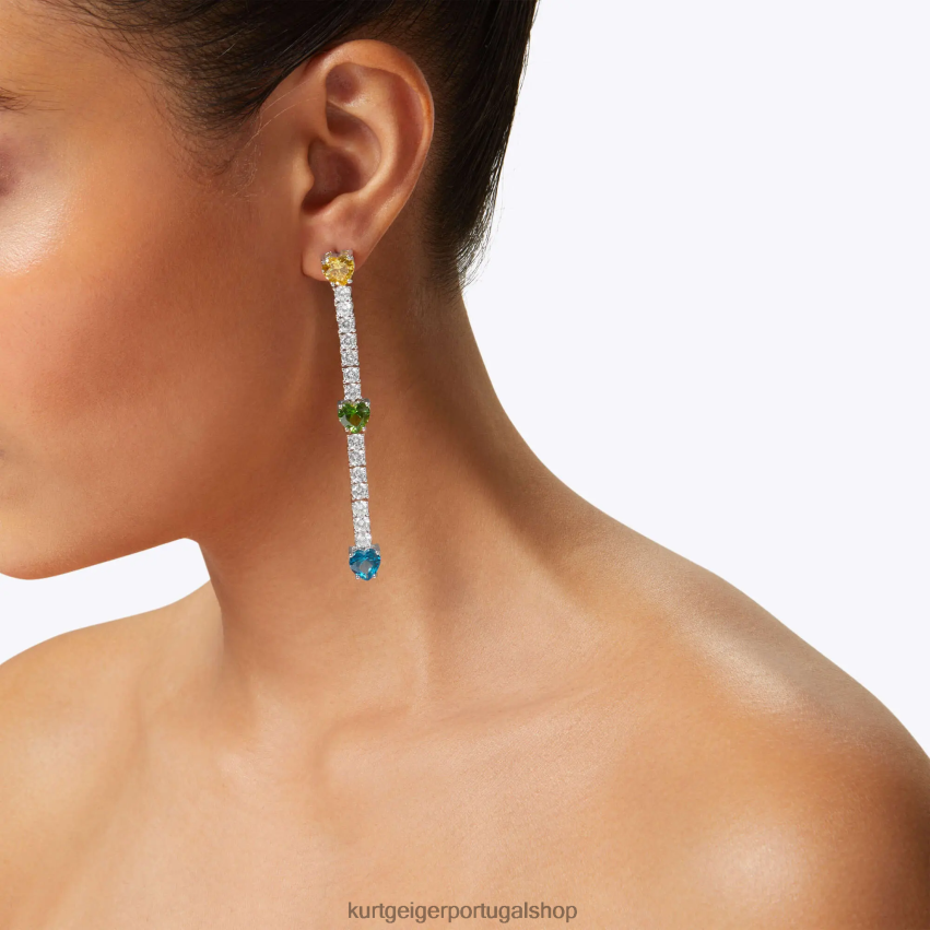 Kurt Geiger mulheres lineares do coração de Londres 8J6X00552 combinação de prata | acessórios