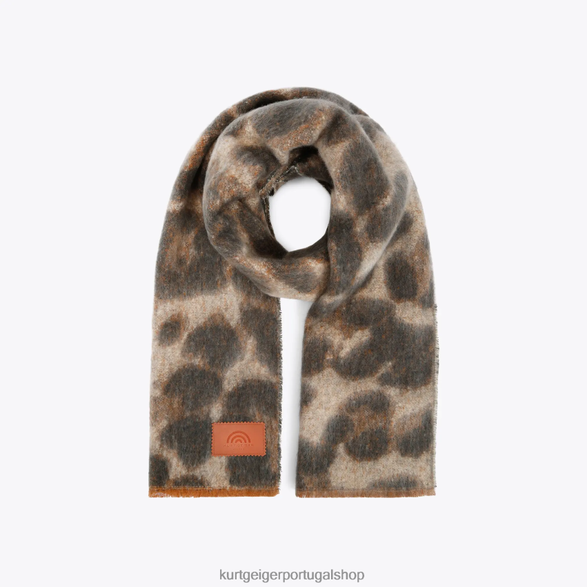 Kurt Geiger mulheres lenço de lã de Londres 8J6X00520 marrom médio | acessórios