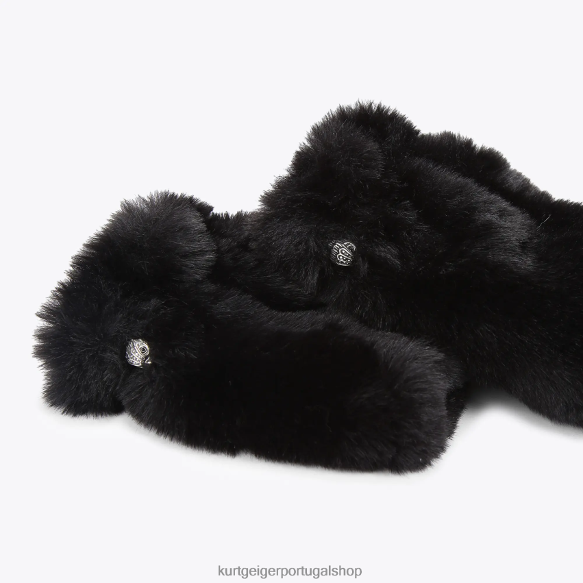 Kurt Geiger mulheres luvas sem dedos de papoula de Londres 8J6X00508 preto | acessórios