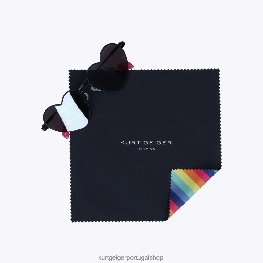 Kurt Geiger mulheres óculos de sol de coração de metal londres 8J6X00466 preto | acessórios