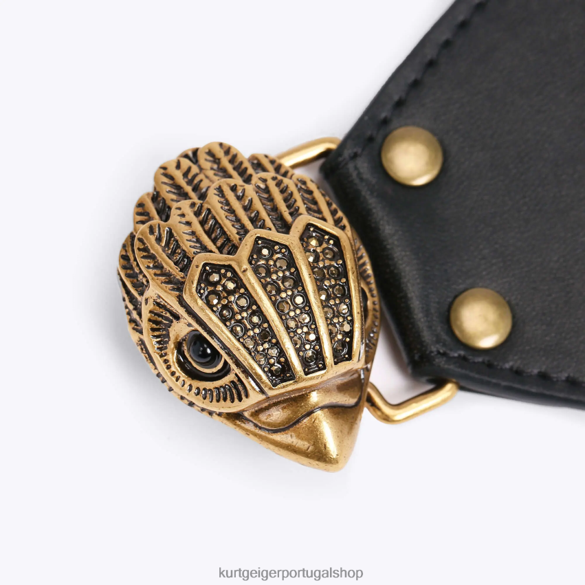 Kurt Geiger mulheres cinto london eagle stretch 65 8J6X00567 preto | acessórios