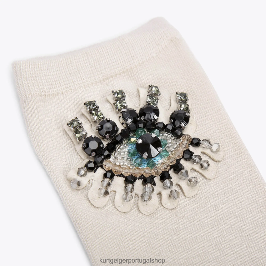 Kurt Geiger mulheres meia de mau olhado de Londres 8J6X00574 osso | acessórios