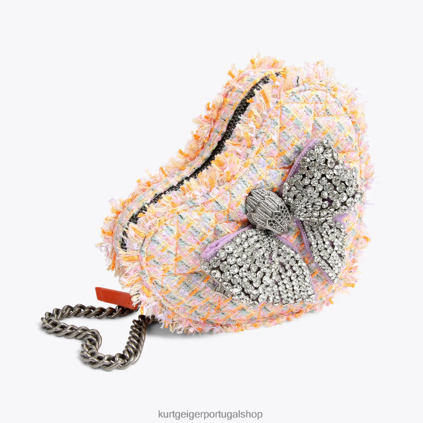 Kurt Geiger mulheres Londres arco coração crossbody 8J6X00258 laranja | bolsas