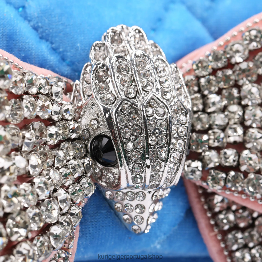 Kurt Geiger mulheres Londres veludo médio kensington 8J6X00107 azul | bolsas