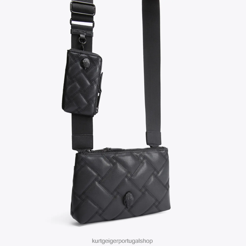Kurt Geiger mulheres bolsa crossbody londres kensington 8J6X00103 preto | bolsas