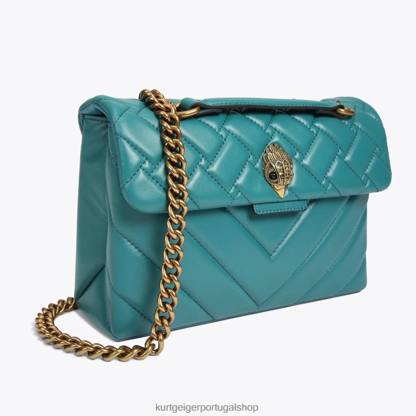 Kurt Geiger mulheres bolsa kensington de couro londrina 8J6X0048 gasolina | bolsas