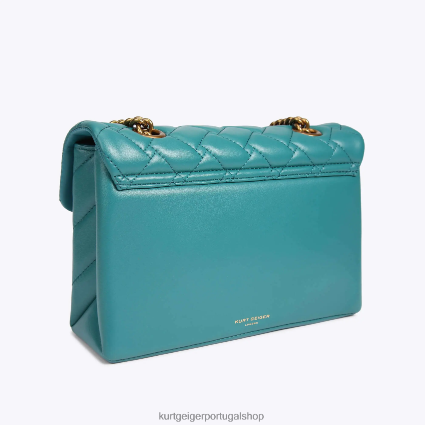 Kurt Geiger mulheres bolsa kensington de couro londrina 8J6X0048 gasolina | bolsas
