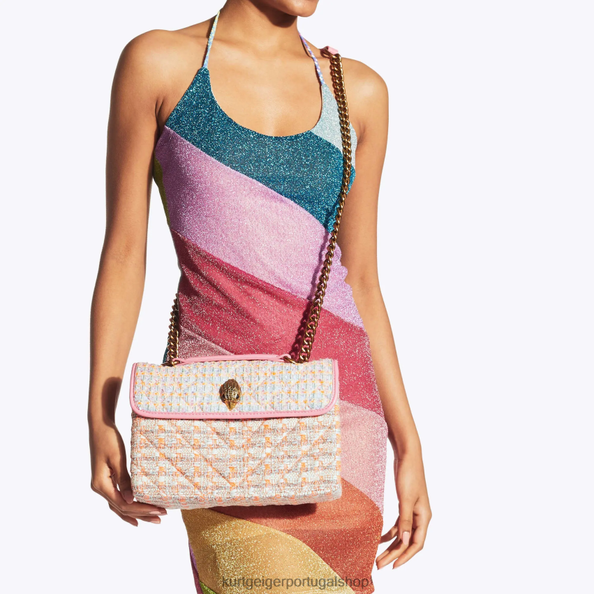 Kurt Geiger mulheres bolsa kensington de tweed londrina 8J6X009 laranja | bolsas