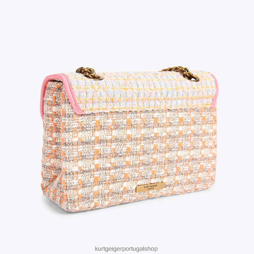 Kurt Geiger mulheres bolsa kensington de tweed londrina 8J6X009 laranja | bolsas