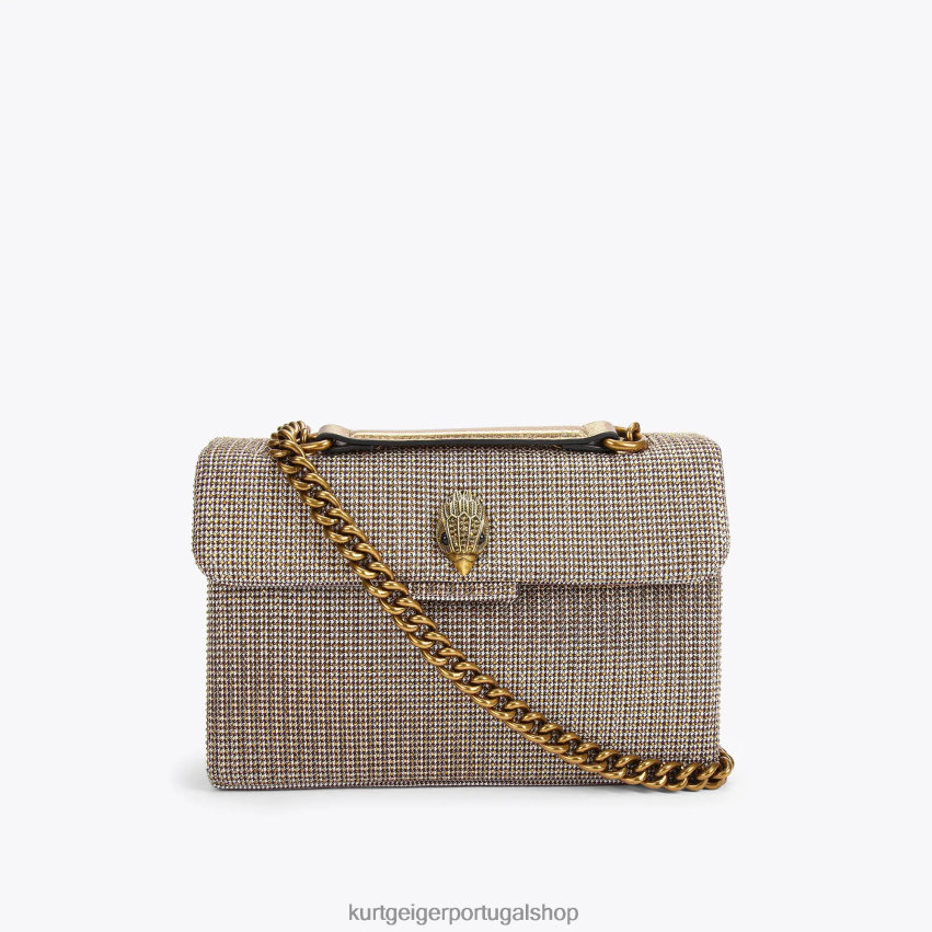 Kurt Geiger mulheres bolsa kensington em tecido londrino 8J6X0067 bege | bolsas