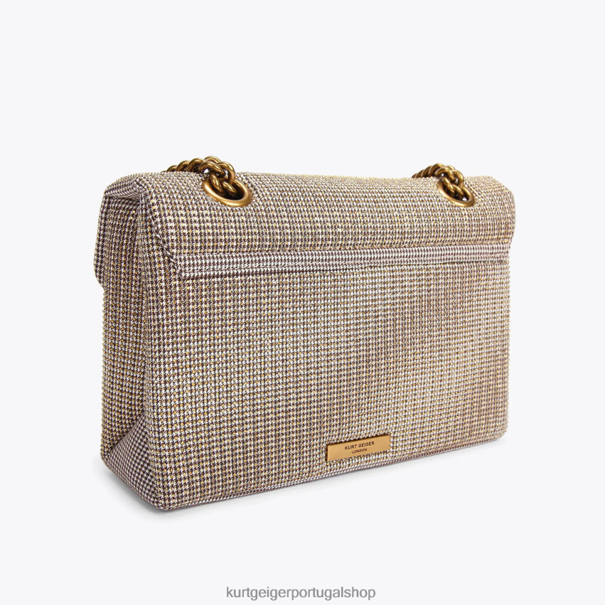 Kurt Geiger mulheres bolsa kensington em tecido londrino 8J6X0067 bege | bolsas
