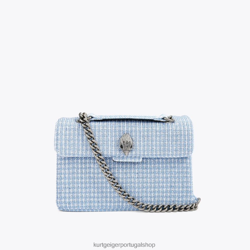 Kurt Geiger mulheres bolsa kensington em tecido londrino 8J6X0083 azul pálido | bolsas