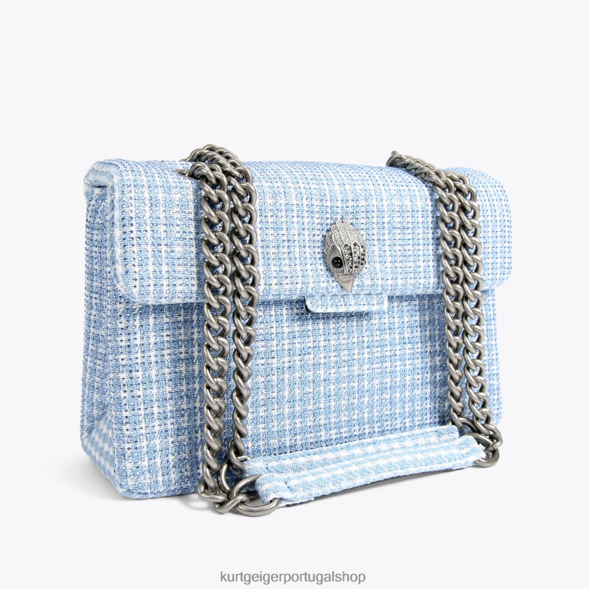 Kurt Geiger mulheres bolsa kensington em tecido londrino 8J6X0083 azul pálido | bolsas
