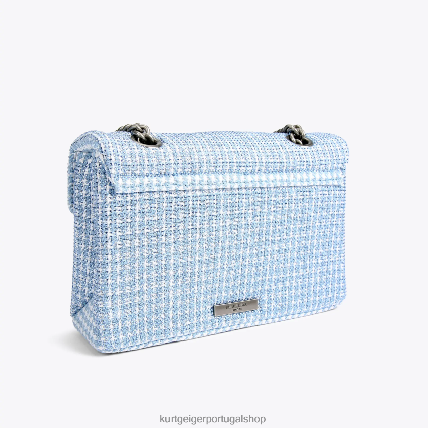 Kurt Geiger mulheres bolsa kensington em tecido londrino 8J6X0083 azul pálido | bolsas
