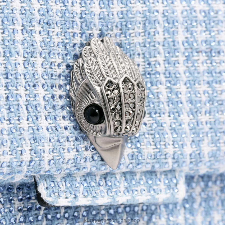 Kurt Geiger mulheres bolsa kensington em tecido londrino 8J6X0083 azul pálido | bolsas