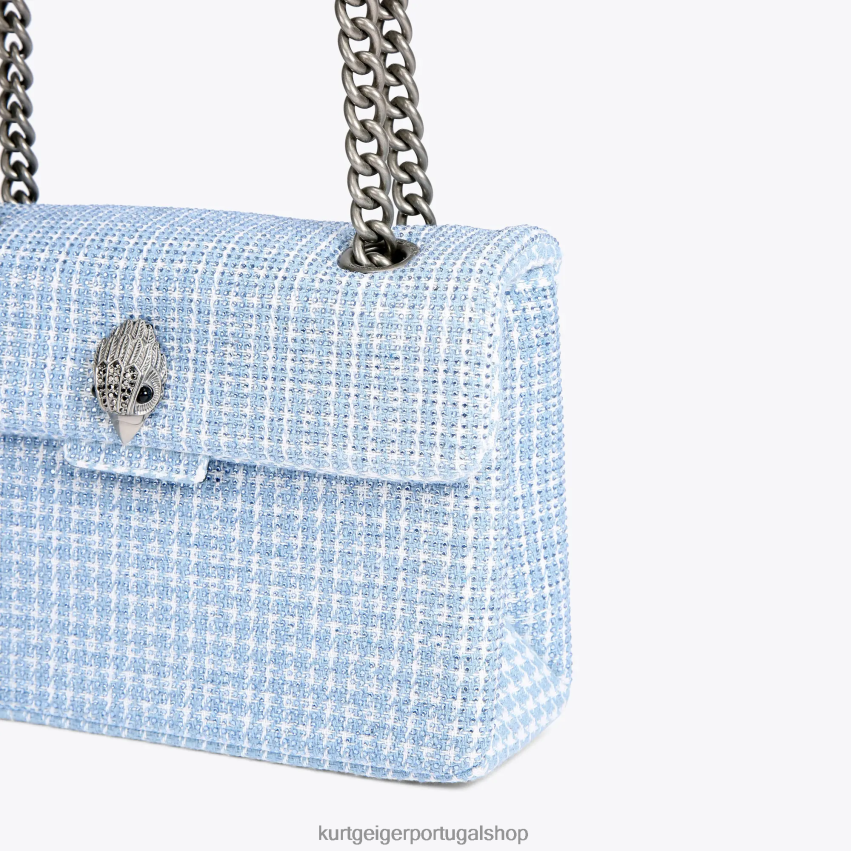 Kurt Geiger mulheres bolsa kensington em tecido londrino 8J6X0083 azul pálido | bolsas