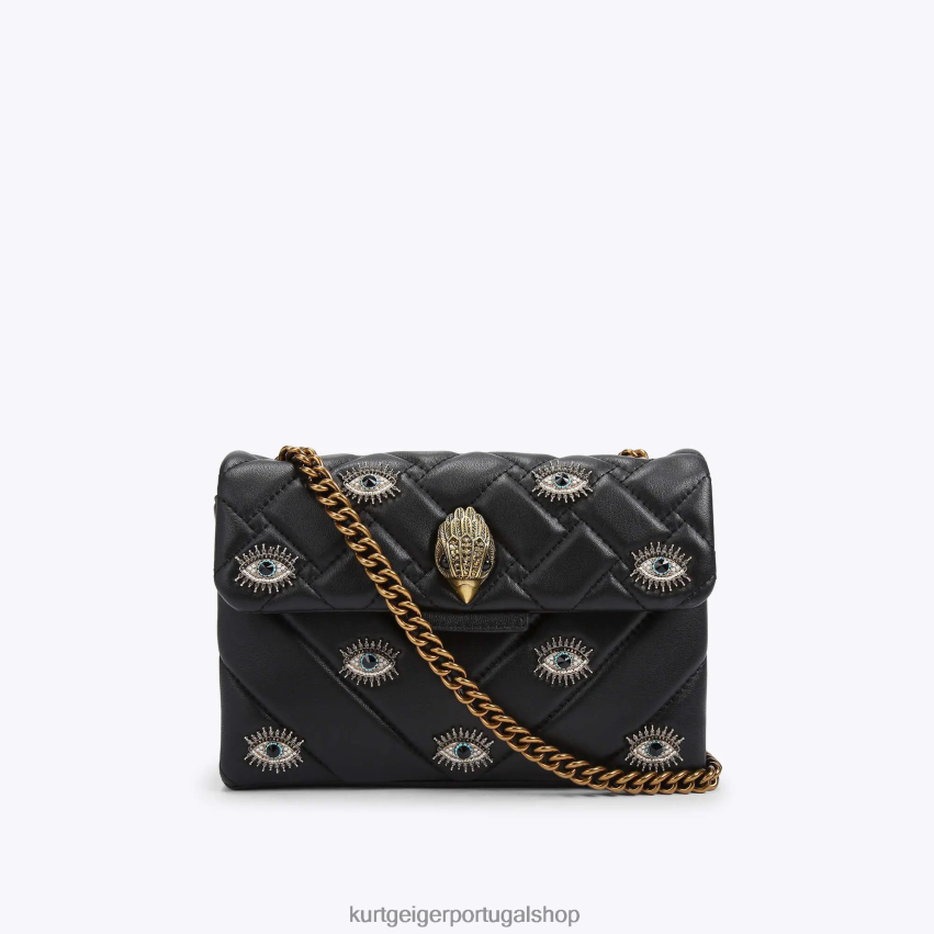 Kurt Geiger mulheres bolsa kensington média londrina 8J6X0080 combinação preta | bolsas