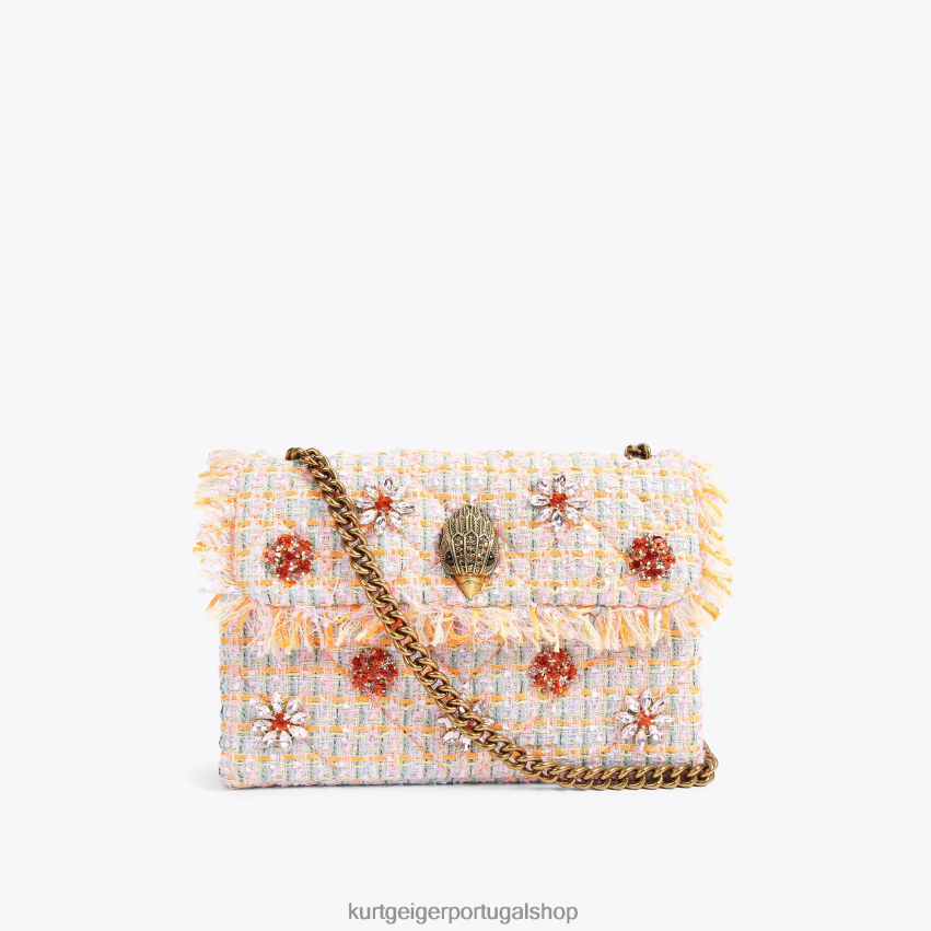 Kurt Geiger mulheres bolsa london tweed média kensington 8J6X0011 laranja | bolsas